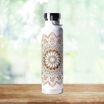 Hand Drawn Gold Mandala Water Bottle<br><div class="desc">Gold Mandala thermal travel bottle; original illustration by Becky Nimoy</div>