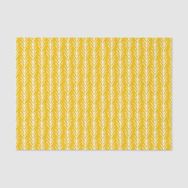 Hand Drawn Gold Wheat Pattern Tissue Paper (Front)