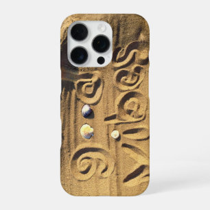Hand Drawn Good Vibes Quote In Beach Sand Photo iPhone 16 Pro Case