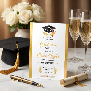 Hand-Drawn Gradient Graduation Party Invitation