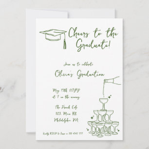 Hand drawn Graduation Invitation and announcement