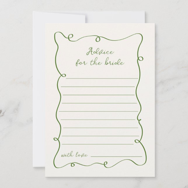 Hand Drawn Green Frame Advice Card (Front)