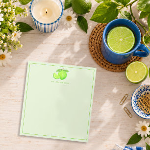 Hand Drawn Green Lime Soft Citrus Design Notepad