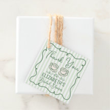 Hand Drawn Green Matcha Bridal Shower Thank You