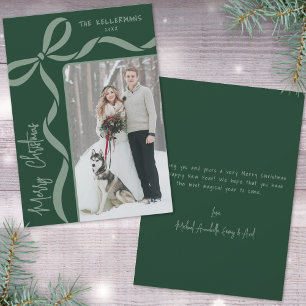 Hand Drawn Green Whimsical Merry Christmas Holiday Card