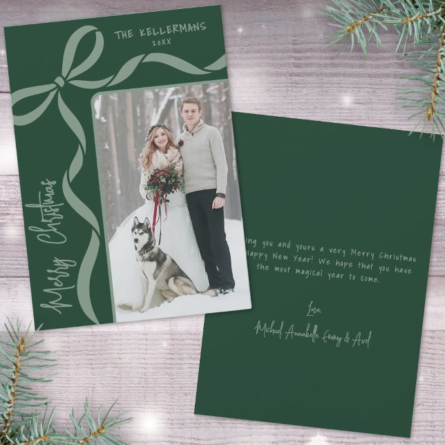 Hand Drawn Green Whimsical Merry Christmas Holiday Card (Hand Drawn Green Whimsical Merry Christmas Holiday Card)