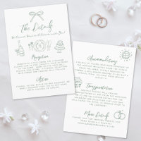 Hand Drawn Green Whimsical Wedding Details