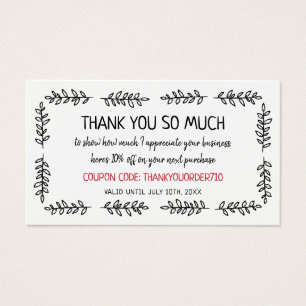 Hand-Drawn Greenery Coupon Code Small Business