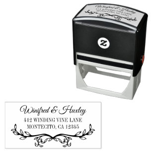 Hand-Drawn Greenery Divider Name Address Self-inking Stamp