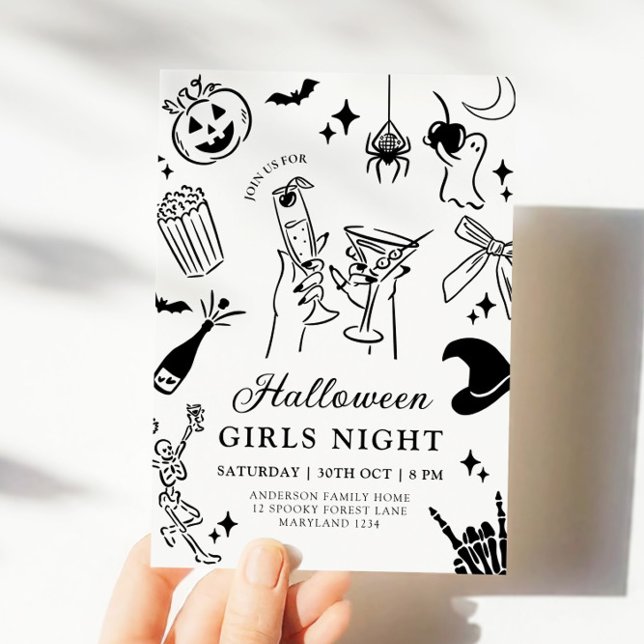Hand Drawn Halloween Costume Party Invitation (Creator Uploaded)