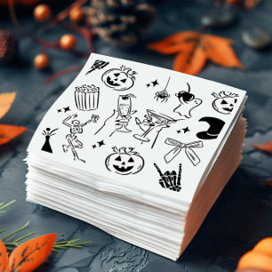Hand Drawn Halloween Party Napkin