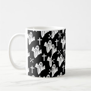 Hand Drawn Halloween Pattern Background Coffee Mug
