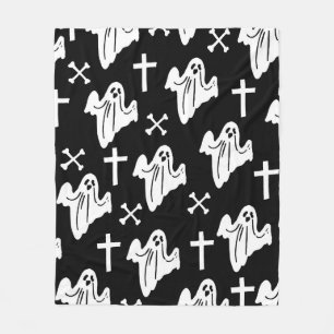 Hand Drawn Halloween Pattern Background Fleece Blanket