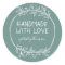 Hand Drawn Handmade With Love Personalised Teal