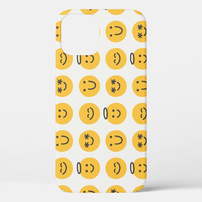 Hand Drawn Happy Emoji Pattern Case-Mate iPhone Case (Back)