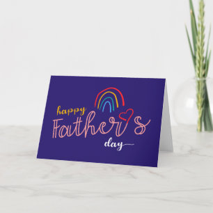 Hand-Drawn Happy Father's Day Pride Rainbow Card