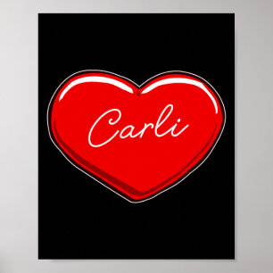 Hand drawn heart carli - first name hearts love poster