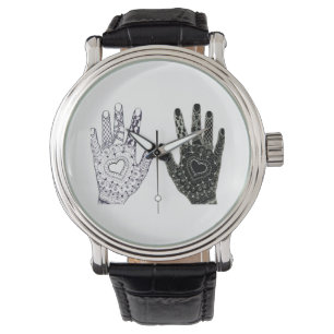 Hand Drawn Heart Hands Watch