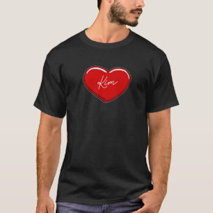 Hand Drawn Heart Kim - First Name Hearts I Love Ki T-Shirt