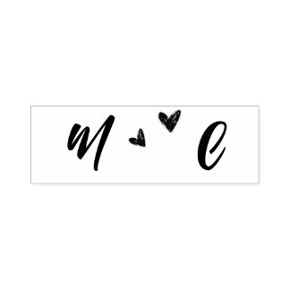 Hand Drawn Heart Name Initials Self-inking Stamp