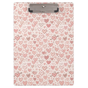 Hand-Drawn Heart Pattern Clipboard