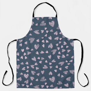 Hand drawn Heart Pattern Design Apron