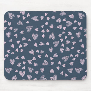 Hand drawn Heart Pattern Design Mouse Mat