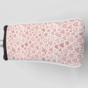 Hand-Drawn Heart Pattern Golf Head Cover