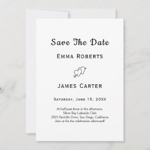 Hand Drawn Heart Save the Date Card