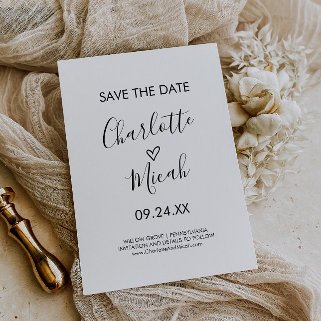 Hand Drawn Heart Save the Date Card (Creator Uploaded)