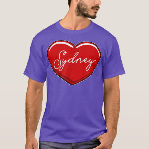 Hand Drawn Heart Sydney - First Name Hearts I Love T-Shirt