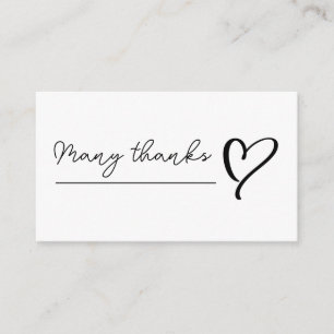 Hand Drawn Heart Thank You Note Card