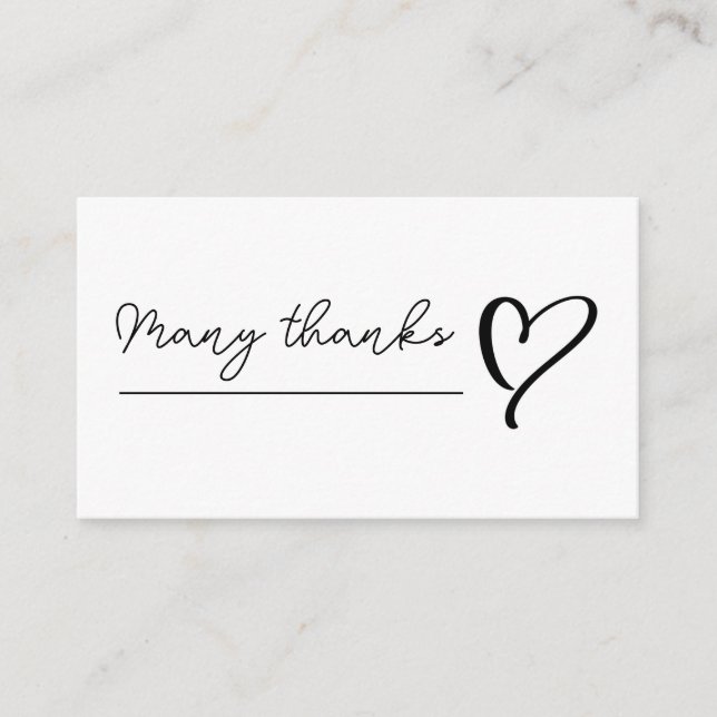 Hand Drawn Heart Thank You Note Card (Front)