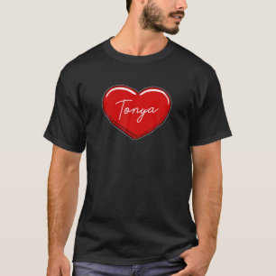 Hand Drawn Heart Tonya - First Name Hearts I Love T-Shirt