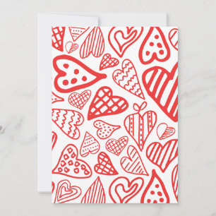 "Hand-Drawn Hearts Design   Whimsical and Romantic Thank You Card