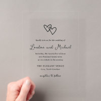 Hand Drawn Hearts Doodle Modern Wedding