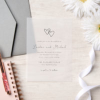Hand Drawn Hearts Doodle Modern Wedding