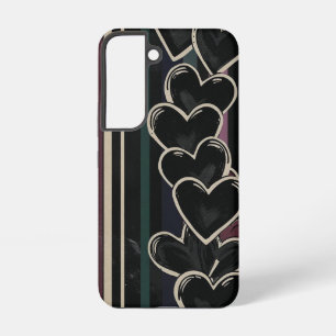 Hand-Drawn Hearts & Moody Rainbow Stripes Samsung Galaxy Case