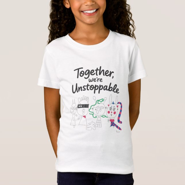 Hand-Drawn Hero Squad T-Shirt – Pencil Style Comic (Front)
