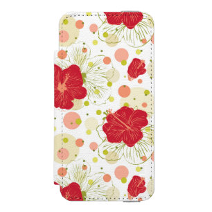 Hand Drawn Hibiscus Pattern Incipio Watson™ iPhone 5 Wallet Case
