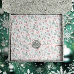 Hand Drawn Holiday Cheers Christmas Drinks Tissue Paper