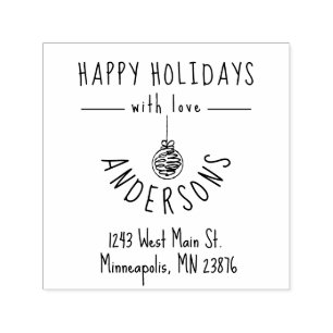 Hand-drawn Holidays Family Custom Return Address S Self-inking Stamp