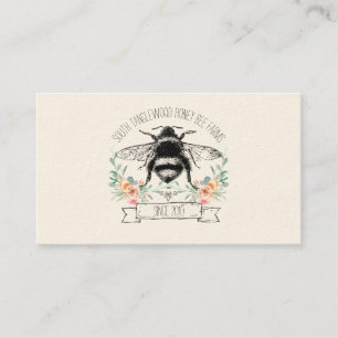Hand Drawn Honey Bee Apiary Beekeeper Business Card