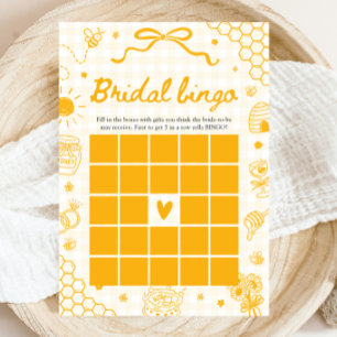Hand Drawn Honey Bee Bridal Bingo Baby Shower Game Invitation