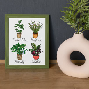 Hand Drawn House Plants Art Photo Print