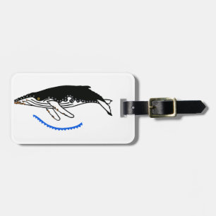 Hand drawn - Humpback WHALE - Wildlife - Luggage Tag