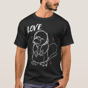 Hand Drawn I Love Platypuses Gift Platypus black l T-Shirt