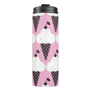 Hand drawn ice cream seamless pattern. Vintage sty Thermal Tumbler