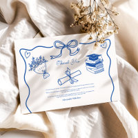 Hand Drawn Illustrated Blue Graduation Party