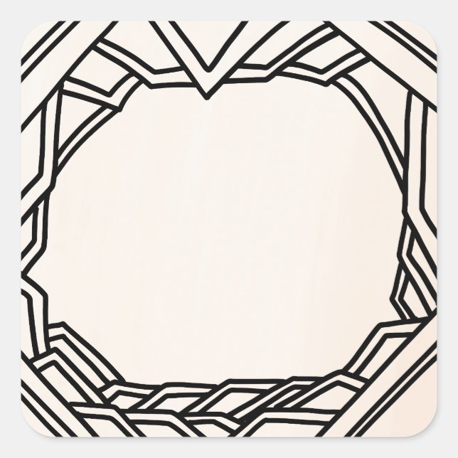 Hand-Drawn Illustrated Ornate Square Sticker (Front)